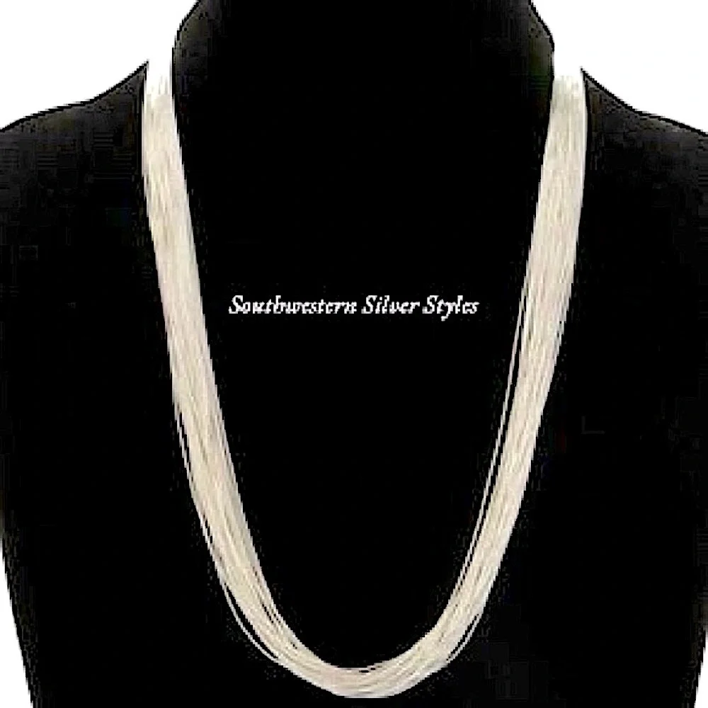 Vintage Classic Southwestern Style Liquid Sterling Silver 30-Strand Necklace